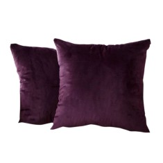 Set 2 huse pernute decorative din catifea cu fermoar, 45x45 cm, Madison, densitate 700 g/ml, Mulberry