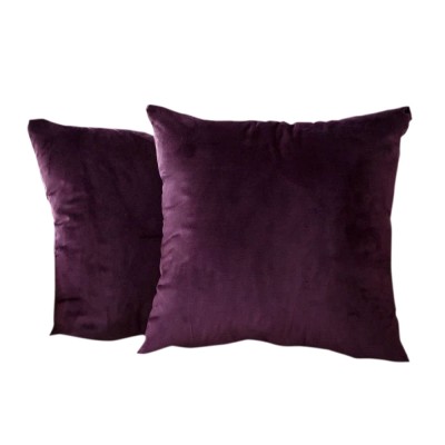 Set 2 huse pernute decorative din catifea cu fermoar, 45x45 cm, Madison, densitate 700 g/ml, Mulberry foto