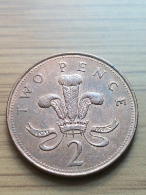 Moneda Anglia Two Pence 2005 -Luciu de batere foto