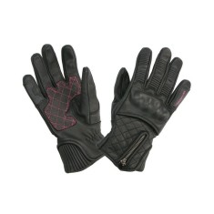 Manusi moto dame piele Adrenaline Orchid, negru/roz, marime XL