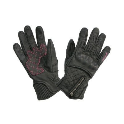 Manusi moto dame piele Adrenaline Orchid, negru/roz, marime XS foto