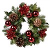 Inel Decorativ Crăciun, Model Conuri Crăciunițe Roșii Pomușoare, Diametru 32cm, Multicolor, Oem