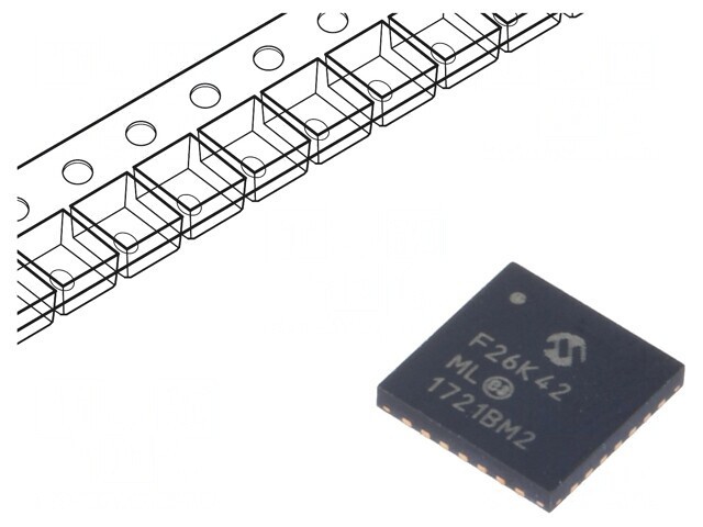 Microcontroler PIC18 64kB 64MHz 2.3-5.5V SMD QFN28