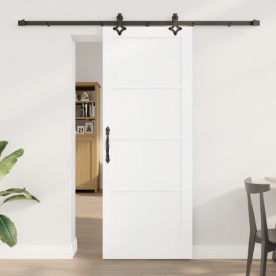vidaXL Ușă glisantă cu set de hardware &amp;#039;ORKDAL&amp;#039;Alb Lemn Solid de Pin foto