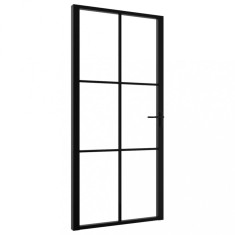 Ușă de interior, negru, 102,5x201,5 cm, sticlă ESG și aluminiu