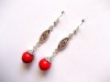 Cercei howlite rosu 44436, Cercei fashion