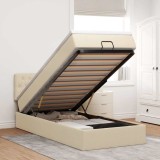 vidaXL Cadru de pat otoman cu saltea crem 80x200cm stofa 3312351