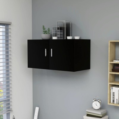 vidaXL Dulap montat pe perete, negru, 80x39x40 cm, lemn prelucrat foto