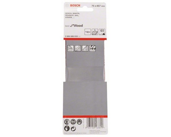 Bosch Set 3 benzi de slefuire X440, 75x533mm, 60 ProAdvanced PowerfulTools