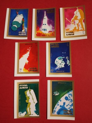 AJMAN, APOLLO 16 - SERIE COMPLETĂ MNH IMPERF. foto