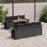 Cumpara ieftin Gossi set canapele de gradina cu perne, 7 piese, negru, poliratan
