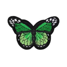 Aplicatie termoadeziva brodata Crisalida, 48 x 70 mm, fluture Verde