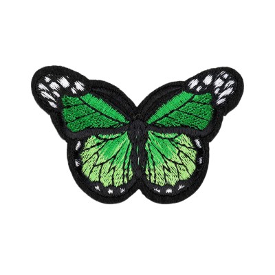 Aplicatie termoadeziva brodata Crisalida, 48 x 70 mm, fluture Verde foto