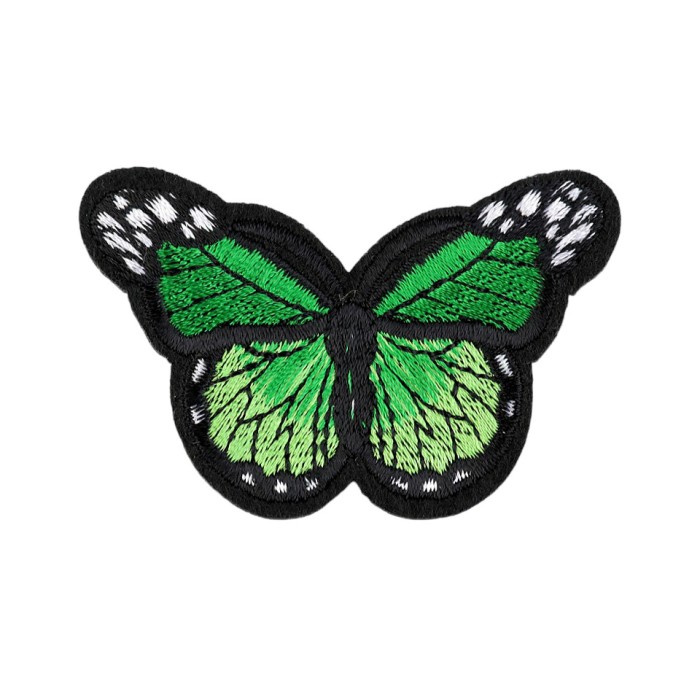 Aplicatie termoadeziva brodata Crisalida, 48 x 70 mm, fluture Verde