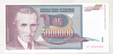 bnk bn Iugoslavia 5000000 dinari 1993 unc