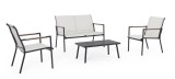 Cumpara ieftin Set mobilier gradina otel textilen Marsala 87.5x46.5x34.5 cm, 57x74.5x82.5 cm, 117.5x74.5x82.5 cm