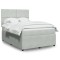 vidaXL Pat box spring cu saltea, gri deschis, 140x190 cm, catifea 3294628