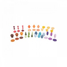 Set de 42 forme din lemn colorate pentru activitati educative Comorile Padurii