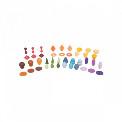 Set de 42 forme din lemn colorate pentru activitati educative Comorile Padurii foto