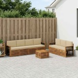 Cumpara ieftin Set de canapele de exterior 8 buc. 7-Locuri Natural si Bej