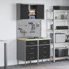 Set de banc de lucru 5 piese Oțel negru