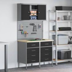 Set de banc de lucru 5 piese Oțel negru