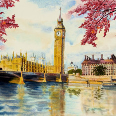 Tablou canvas City98 Turn Big Ben Londra, 105 x 70 cm