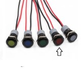 Cumpara ieftin Indicator LED luminos, cap plat, IP67, Rosu, 24V, 12mm