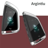 Cheie smart BMW F style cu touchscreen keyless entry argintiu 568