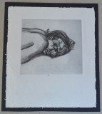 Lucien Freud &quot;Barbat odihnindu-se&quot; print 1991