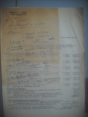 HOPCT DOCUMENT VECHI 322 DEVIZ OFERTA COMANDANT-REGIMENTU 7 ARTILERIE BUZAU 1944 foto