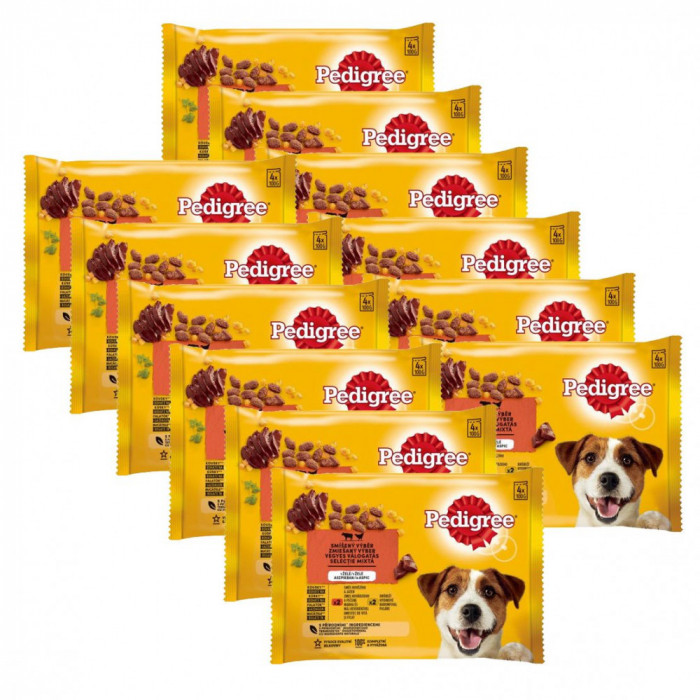 Pedigree Selecție mixtă &icirc;n gelatină 12 x (4 x 100 g)