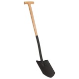 Cumpara ieftin Lopată de grădină cu m&acirc;ner formă T, oțel și lemn de esență tare