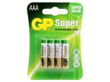 Baterie AAA alcaline 1,5V nere&icirc;ncărcabile 4 buc., GP