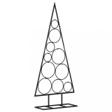 Cumpara ieftin Brad de Craciun din metal pentru decor, negru, 90 cm