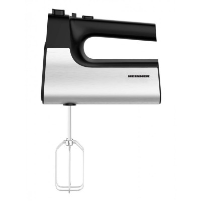 Mixer de mana Heinner, 500 W, viteza variabila, Negru cu decoratiuni Inox foto