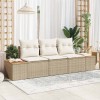 VidaXL Set de canapele pentru grădină cu pernă Bej Rattan poli 3348017