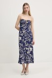 Abercrombie &amp; Fitch rochie culoarea bleumarin, midi, evazată, KI159-5691