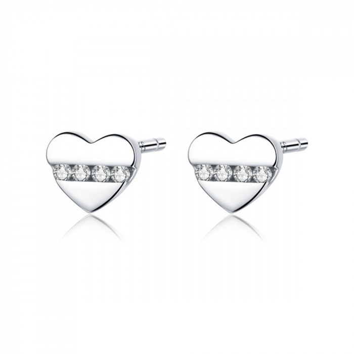 Cercei din Argint Crystal Heart Studs