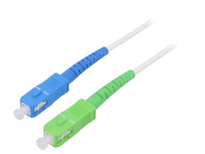 Patch cord fibră OS2 SC/APC-SC/UPC 2m alb foto
