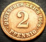 Cumpara ieftin Moneda istorica 2 PFENNIG - GERMANIA, anul 1908 *cod 5130 B - litera A
