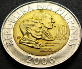 Cumpara ieftin Moneda exotica bimetal 10 PISO - FILIPINE, anul 2006 * cod 93, Asia