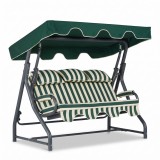 Cumpara ieftin Balansoar Gradina 3 Locuri Adana Alico Verde 200x165x110cm, Metal &amp; Textil Impermeabil, 240kg