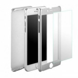 Husa Fullbody MyStyle Silver pentru Apple iPhone 8 Plus acoperire completa 360 grade cu folie de protectie gratis