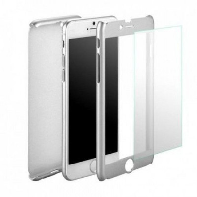 Husa Fullbody MyStyle Silver pentru Apple iPhone 8 Plus acoperire completa 360 grade cu folie de protectie gratis foto