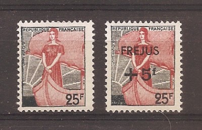 Franta 1959 - Nou tip Marianne, Serie + Supratipar, MNH foto