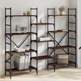 Biblioteca, stejar maro, 160x28,5x136,5 cm, lemn prelucrat GartenMobel Dekor, vidaXL