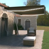 Copertina retractabila manual cu LED, antracit, 500x350 cm GartenMobel Dekor, vidaXL