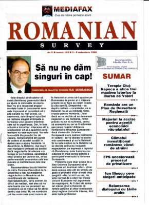 Romanian Survey, nr. 102, 3- 9 noiembrie 1999 foto