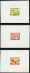 Liberia 1964 Sport Olympic Games 3 x imperf miniature sheets PROOFS MNH DA.095 foto